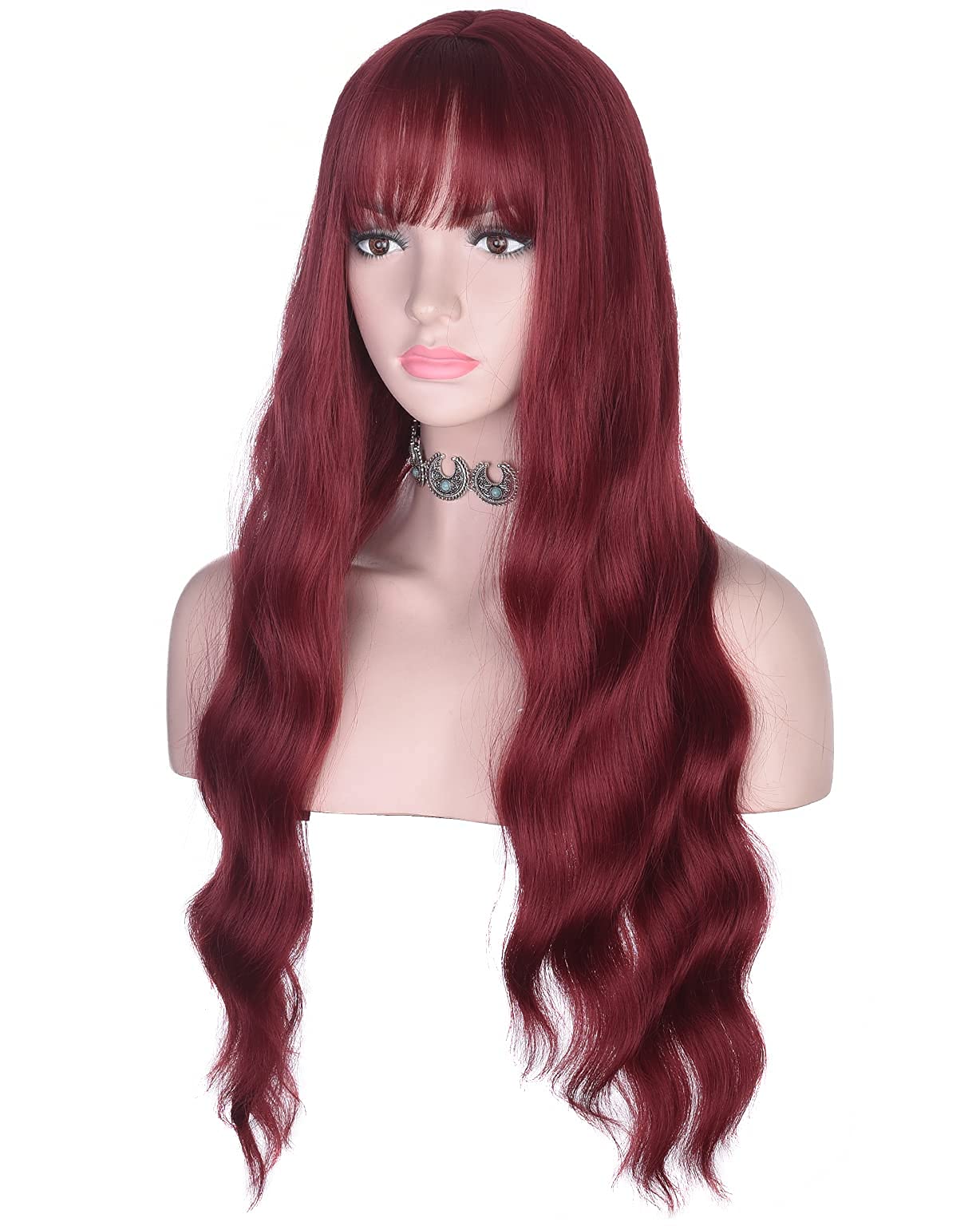 Synthetic Heat Resistant Wavy Wig with Bangs Elegant Casual Party Wear Sc55bea321c194220bd9a2247f4aa3  main image 3