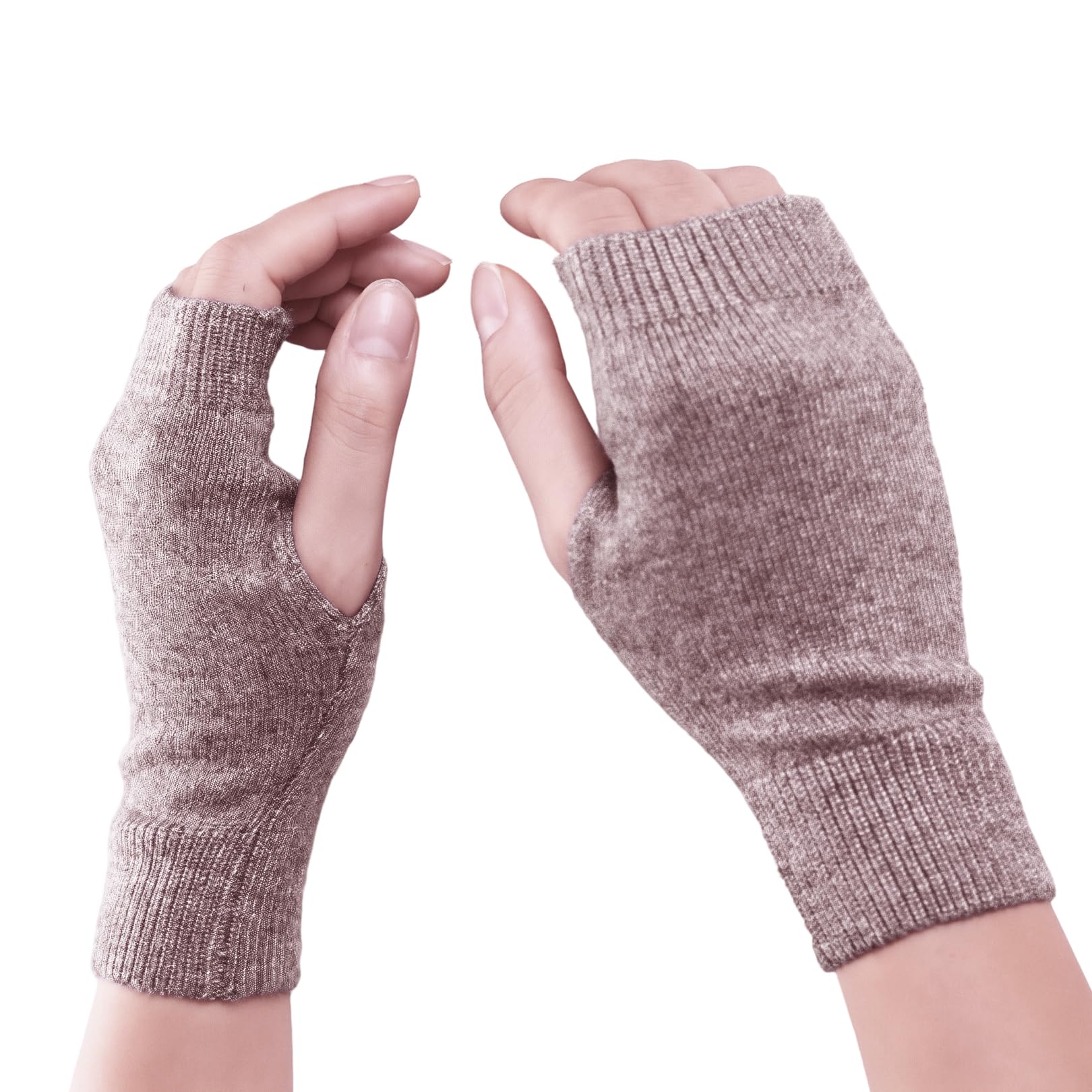 Pryon Unisex Tawny Wrist Warmers,Cashmere Fingerless Gloves Mittens Women Thermal Hand Winter Wool Mitten Heated Mitts Soft Glove Knit Cold Cover,,For Ladies Womens Typing Warmer Indoor Girls Mens Christmas (Tawny)