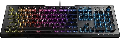 Vista 2 de ROCCAT Vulcan 100 AIMO Teclado mecánico para juegos de PC iluminación RGB silencioso iluminación LED por tecla interruptores marrones placa superior