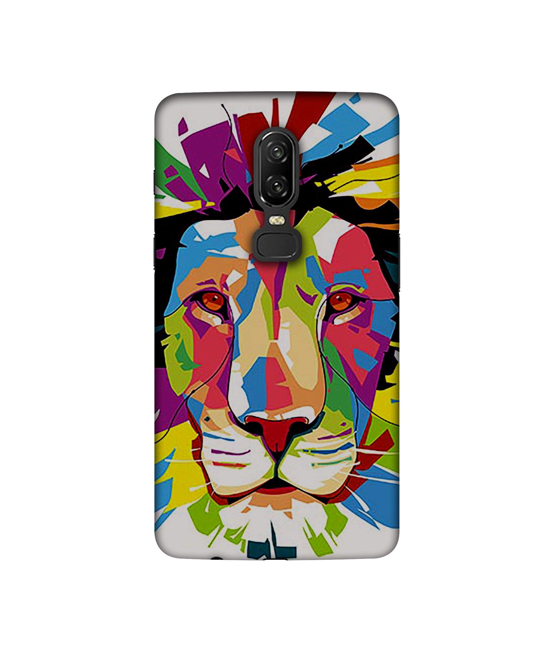 Amazon Brand - Solimo Designer Lion Multicolor Vector 3D Printed Hard Back Case Mobile Cover for Oneplus 6 (B07QSKCSDK) Amazon Price History, Amazon Price Tracker