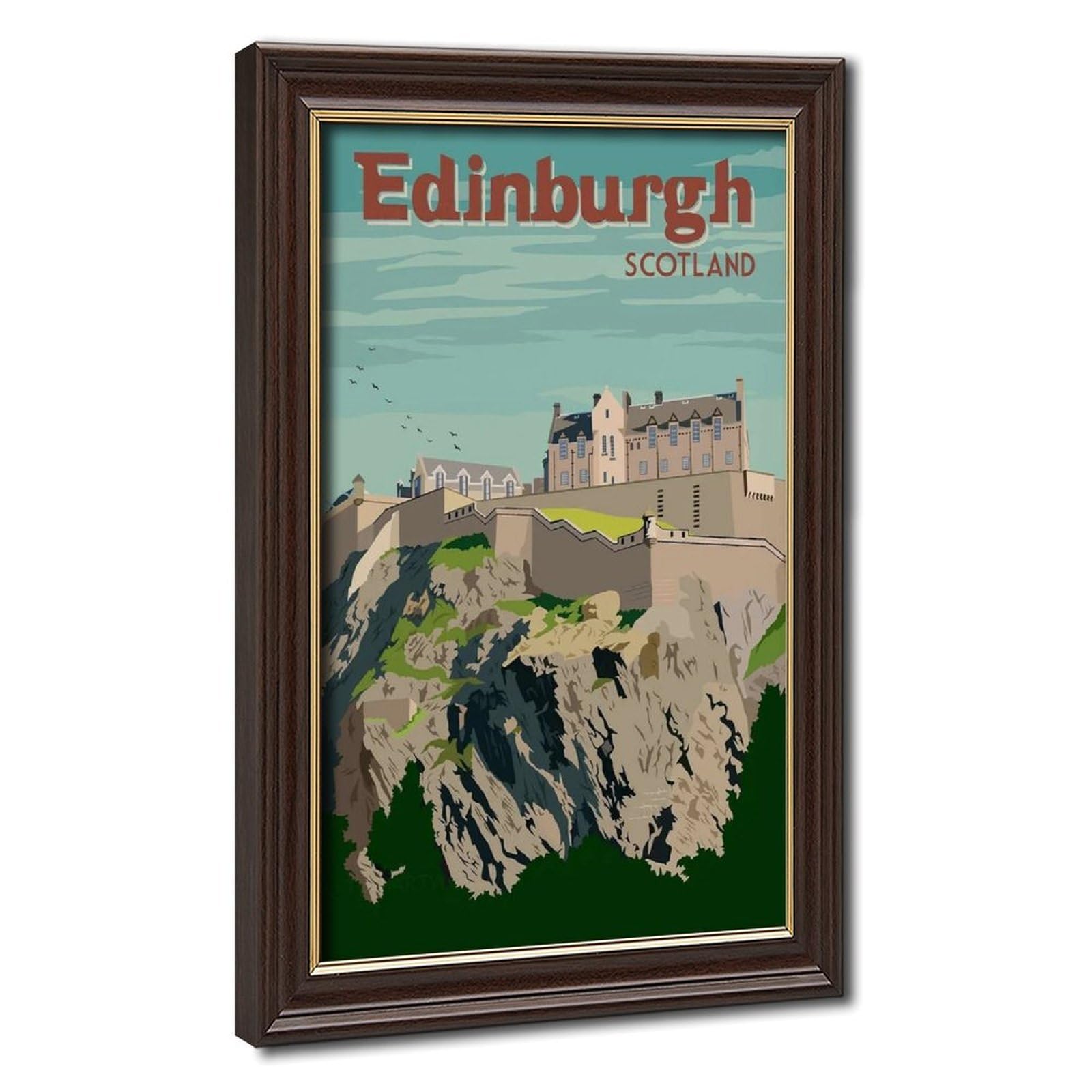 Bareronor Mokume Gane Frame-Style Edinburgh Canvas Poster For Living Room Decor Gift