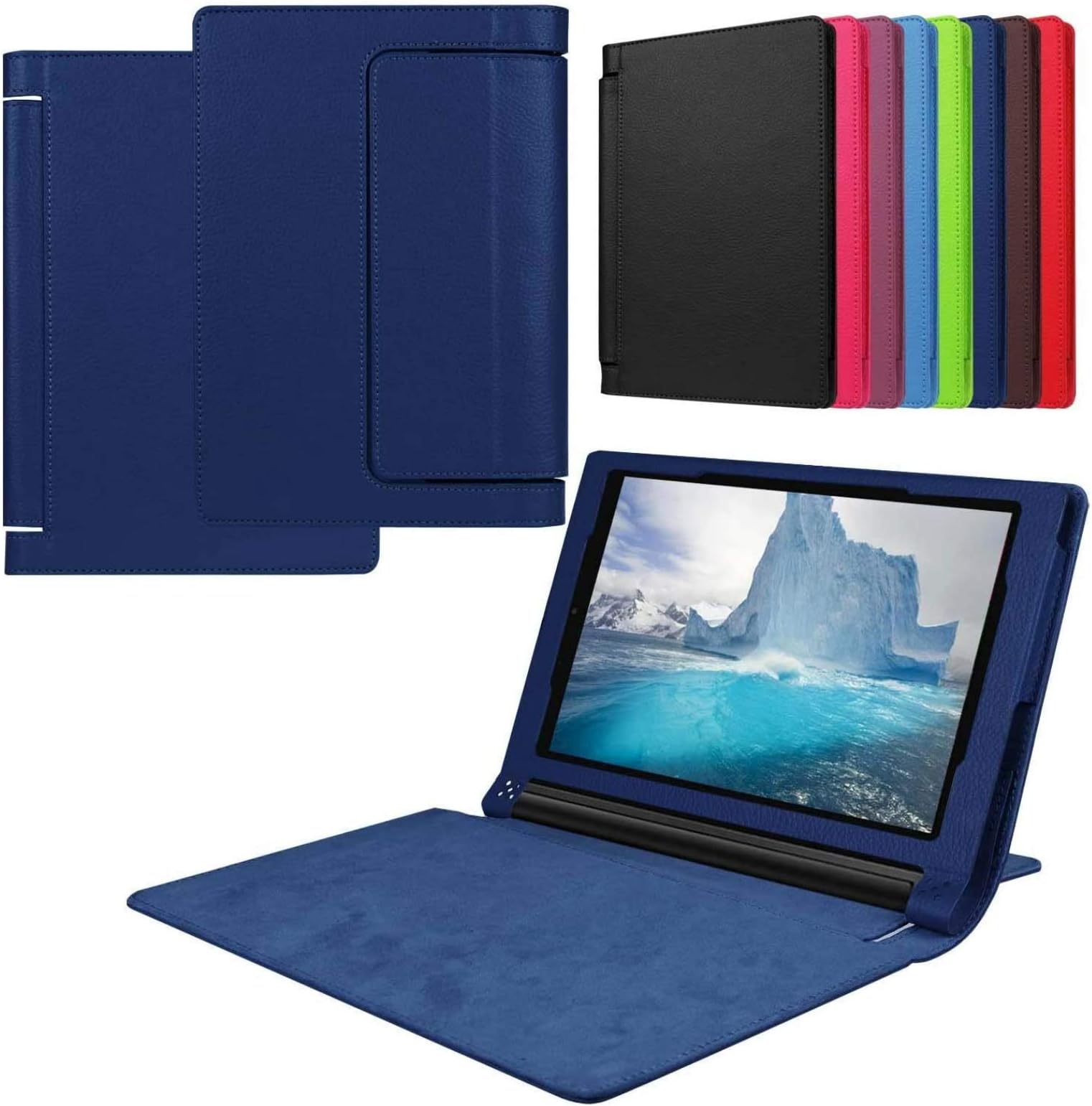 Asng Lenovo Yoga Tab 3 8 Case - Slim Folding Stand Cover Smart Case for 2015 Lenovo Yoga Tab3 8-Inch Tablet (Drak Blue)