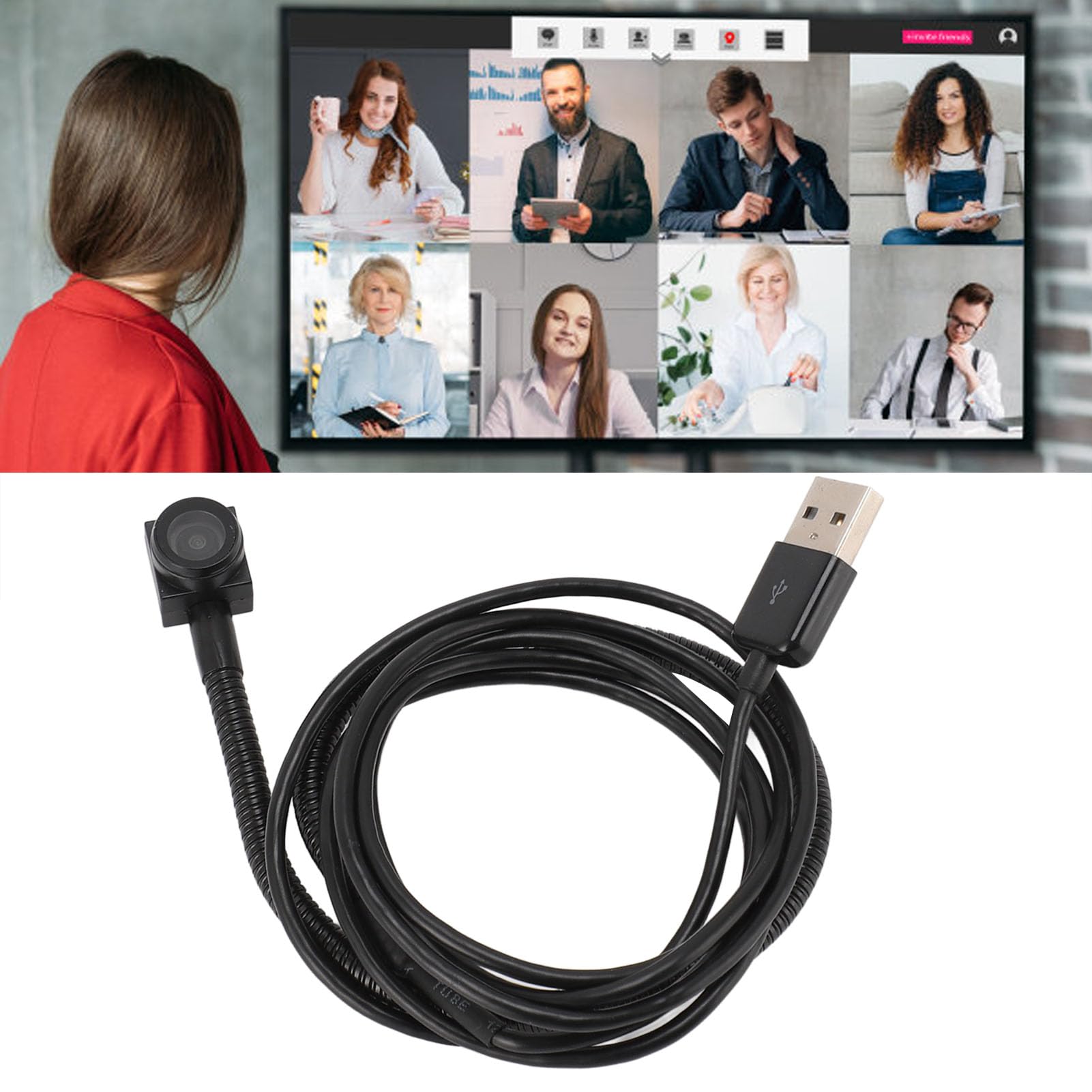 Kamera Internetowa USB na środku, Kamera Internetowa 4K HD na środku Kamera Internetowa na środkowym Ekranie, Automatyczne Ustawianie Ostrości, Kąt Widzenia 120 Stopni Kamera