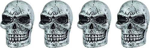 Tapas de llanta de neumático de automóvil con diseño de calavera para la mayoría de vehículos, bicicletas, motocicletas, color plateado disponible en Yaxa Mexico