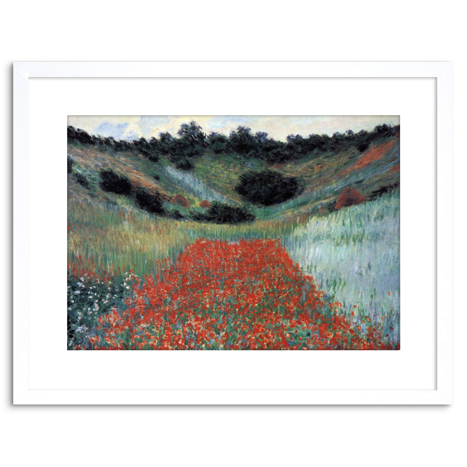 Wee Blue Coo PAINTING MONET POPPY FIELD GIVERNY OLD MASTER FRAMED PRINT F97X2978