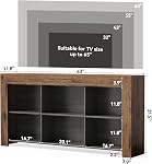 TV Stand with Storage, 63-Inch Entertainment Center with Shelves, Chic Modern Media Console for Television up to 65" for Living Room, Bedroom, Brown + Black