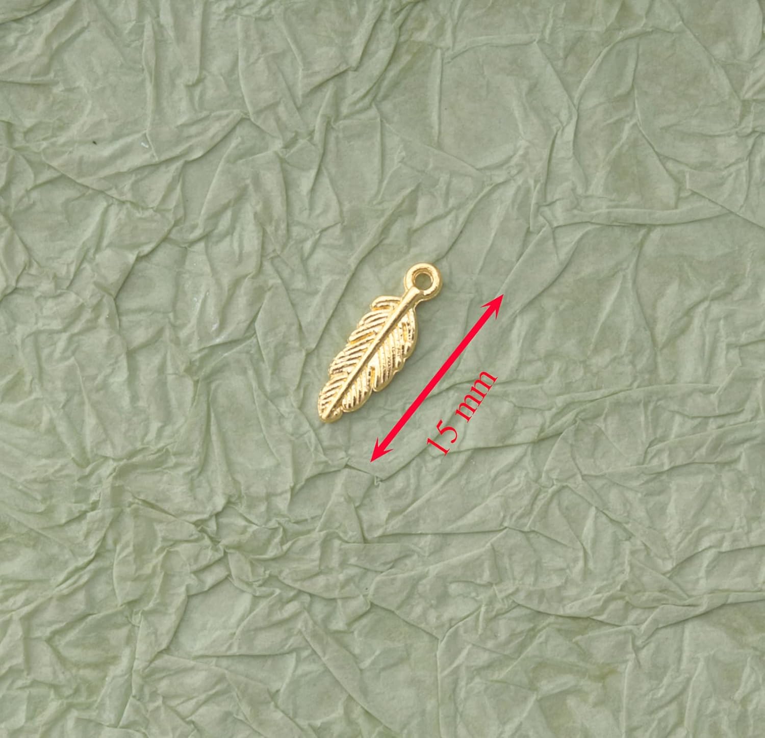 Ruwado 50 Pcs Feather Charms Small Alloy 1.5 x 0.5 cm Cute Vintage Pendants Accessories for Jewelry Making Necklace Bracelet DIY Finding Kits Earring Crafting Scrapbooking (Gold) - Image 6