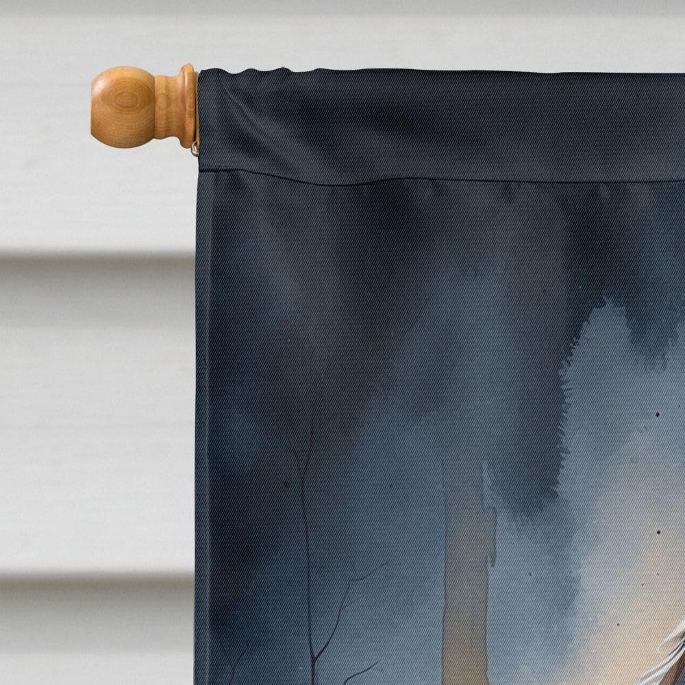 Caroline's Treasures Bernedoodle Puppy Halloween House Flag Large Porch Sleeve Pole Decorative Outside Yard Banner Artwork Wall Hanging, Polyester, House Size, Multicolor