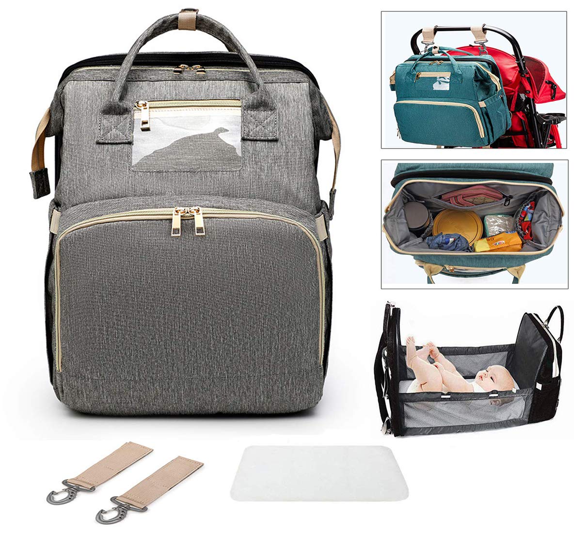 Buy WAQIA 2020 31 Travel Portable Crib Diaper Bag Backpack