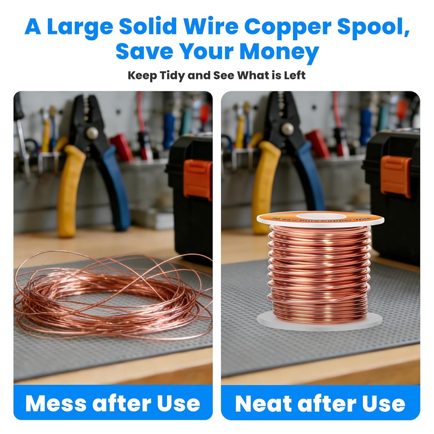 12 Gauge 99.99% Solid Bare Copper Wire, 70 FT Sturdy & Flexible Dead Soft, 1.32 LBS Spool Pure Copper Wire for Jewelry Making, Electroculture Gardening, Powder Coating.. Easy to Bend & Cut