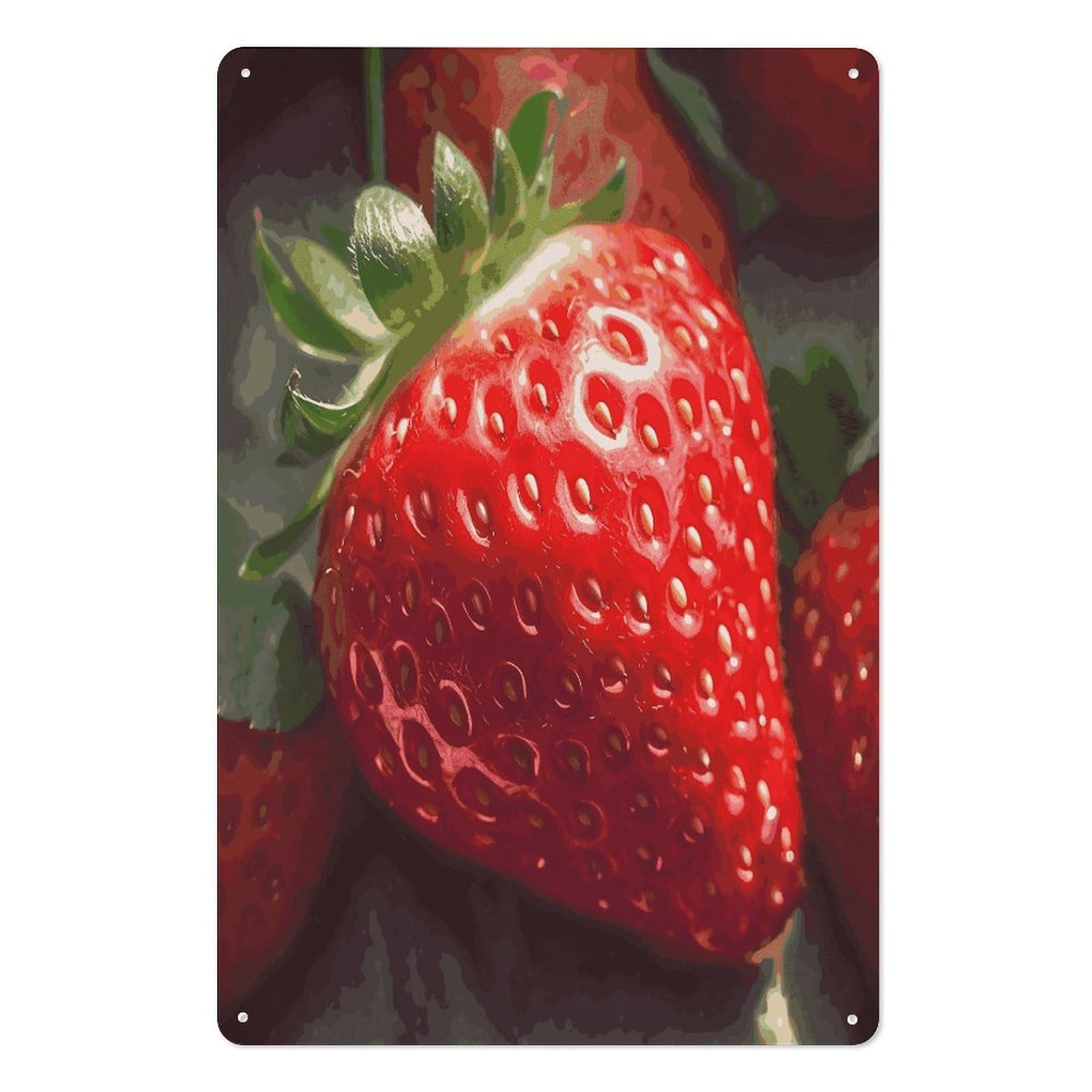 Adfgyerh Style Strawberry2 Tin Sign Hanging Art Prints,Wall Decor For Gifting And Party Decoration 7.9X11.8 Inch,Wall Art For Home Garden Greenhouse Living Room Bedroom Yard