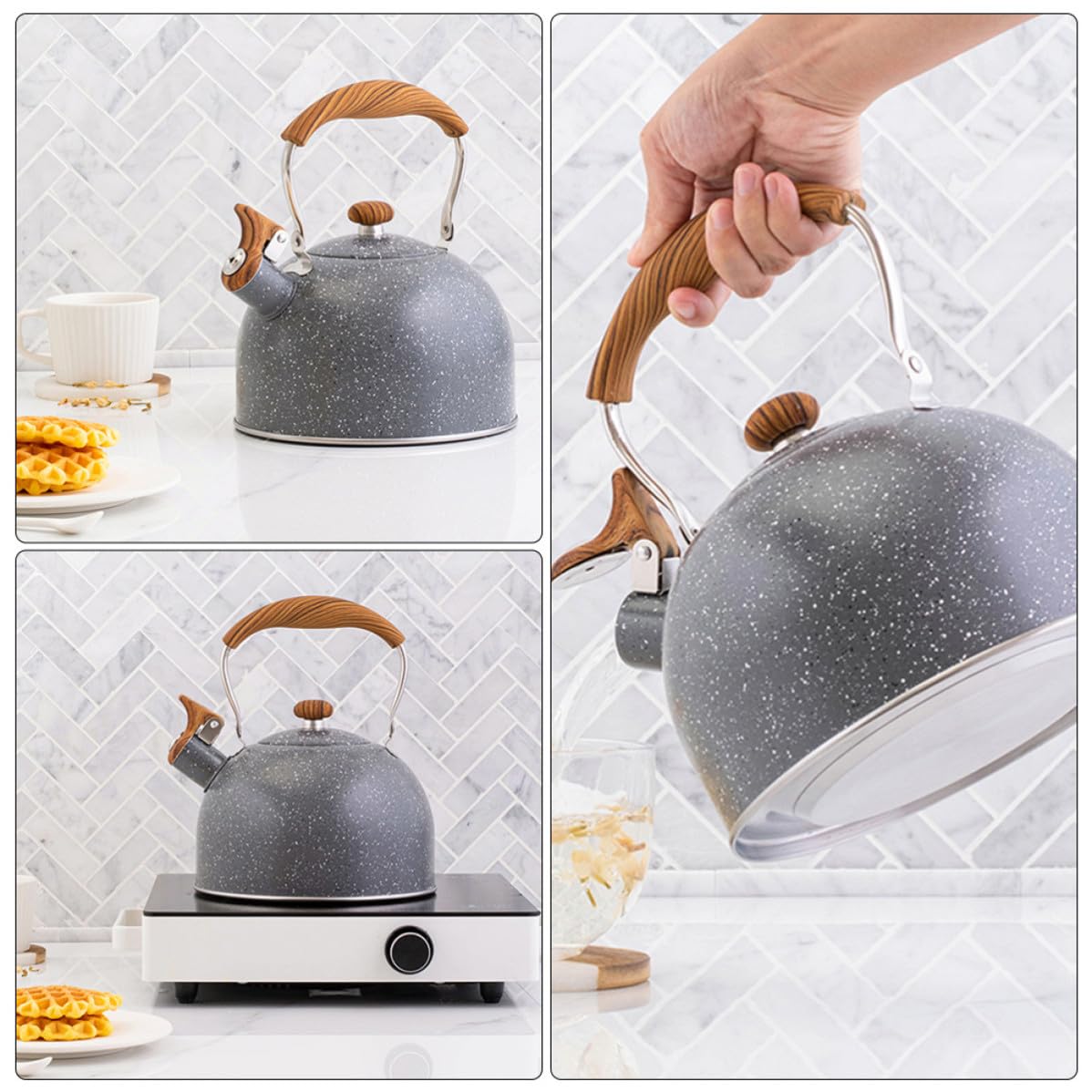 Tetera Silbante de Acero Inoxidable 2.5l Mango Ergonómico