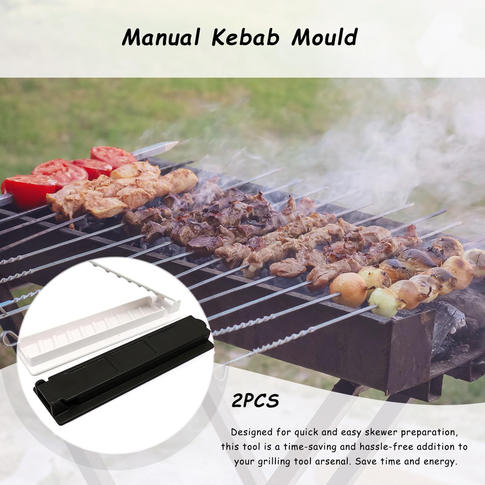 Barbecue Kebab Maker, 49 Trous Brochettes de Barbecue Outil, Brochette Barbecue Kebab Maker, 49 Trous Brochettes de Barbecue Outil, Brochette