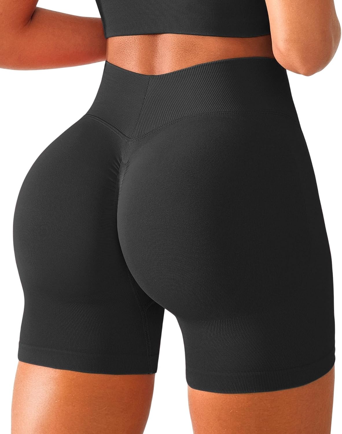 BRXL Scrunch Butt Lifting Shorts for Women V Back Seamless 5" High Waist Workout Gym Compression Spandex Impact Shorts