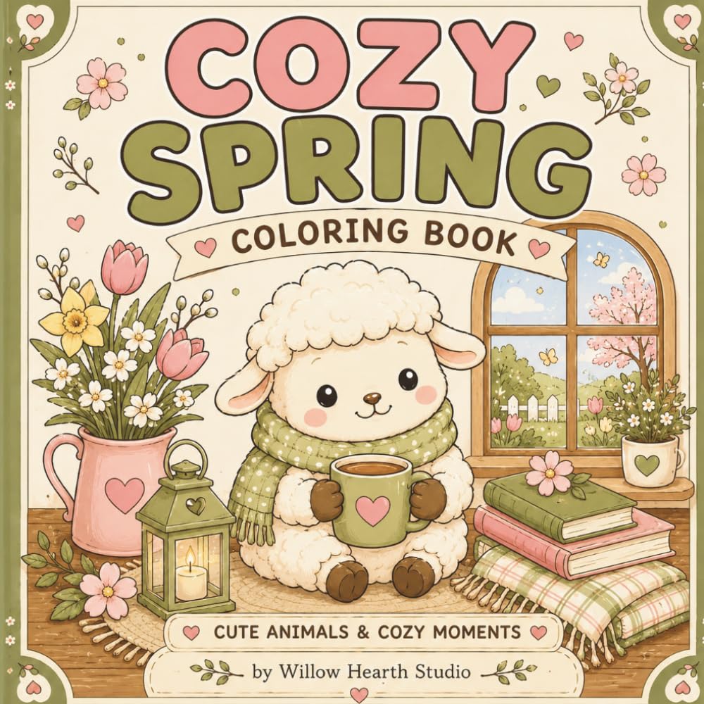 Cozy Spring Coloring Book: Cute Animals, Relaxing Scenes & Cozy Spring Vibes (Cozy Seasons Collection)