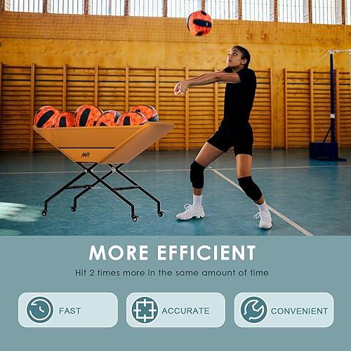 Miniatura 5 de MR Carrito plegable de voleibol, carrito portátil de hamaca, carrito de voleibol con ruedas, cesta de voleibol rodante, almacenamiento de pelota de