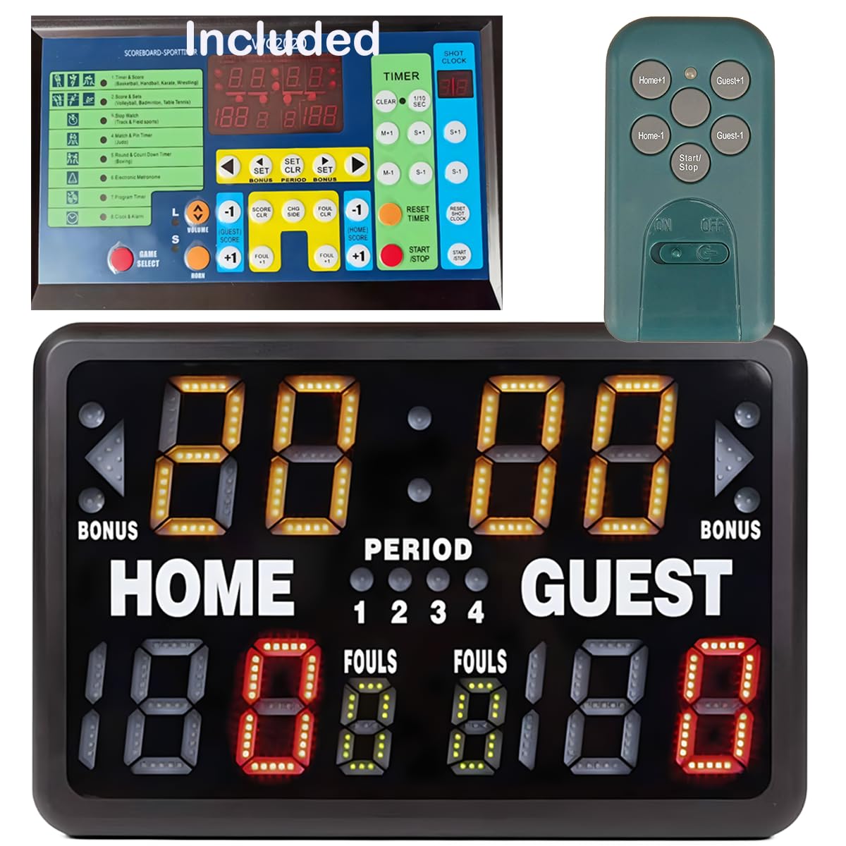 Audio Injector Multisport Indoor Tabletop Scoreboard with remote control, Black