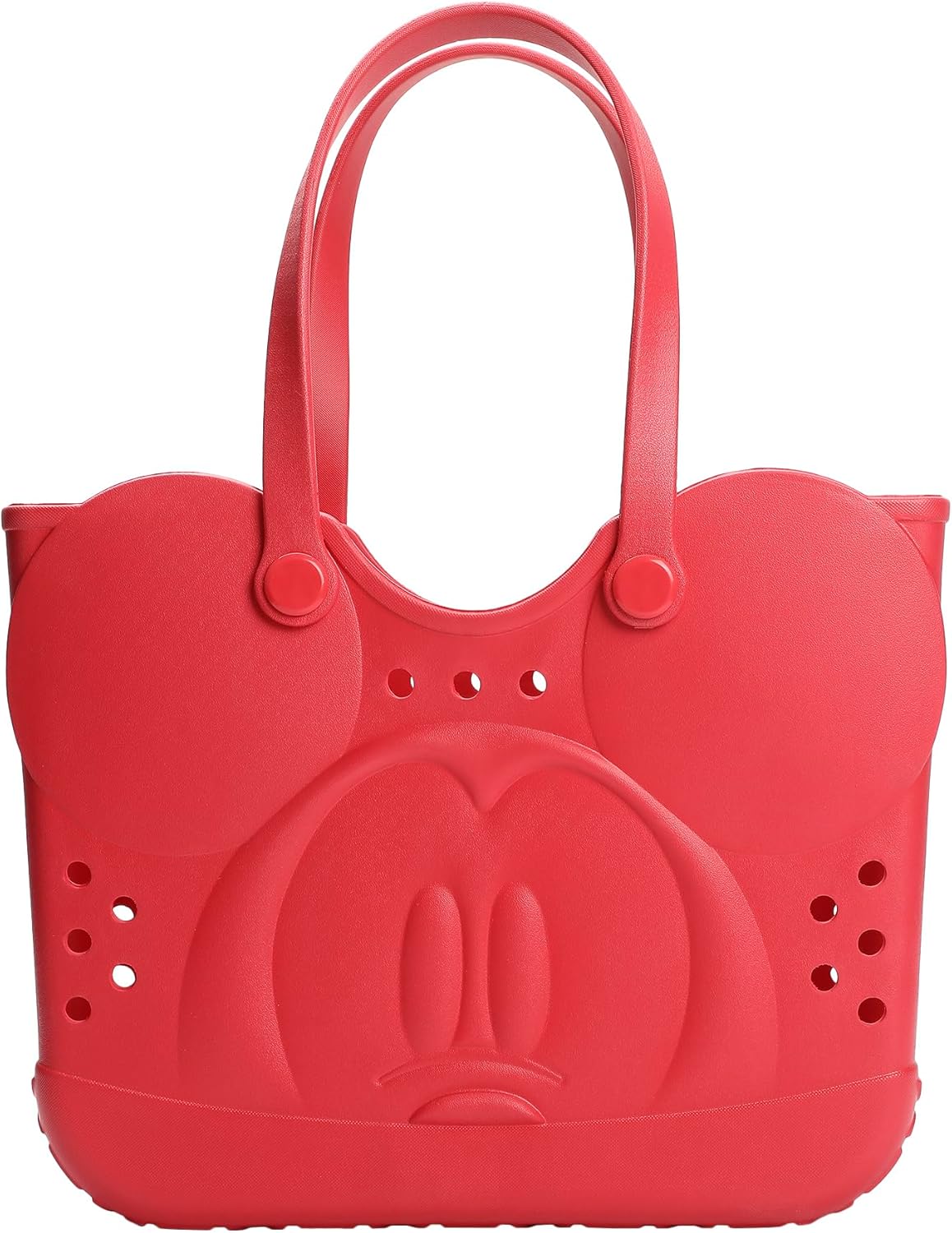 Disney Mickey Mouse 3D Character Face 16.5" Red EVA Molded Gummy Tote