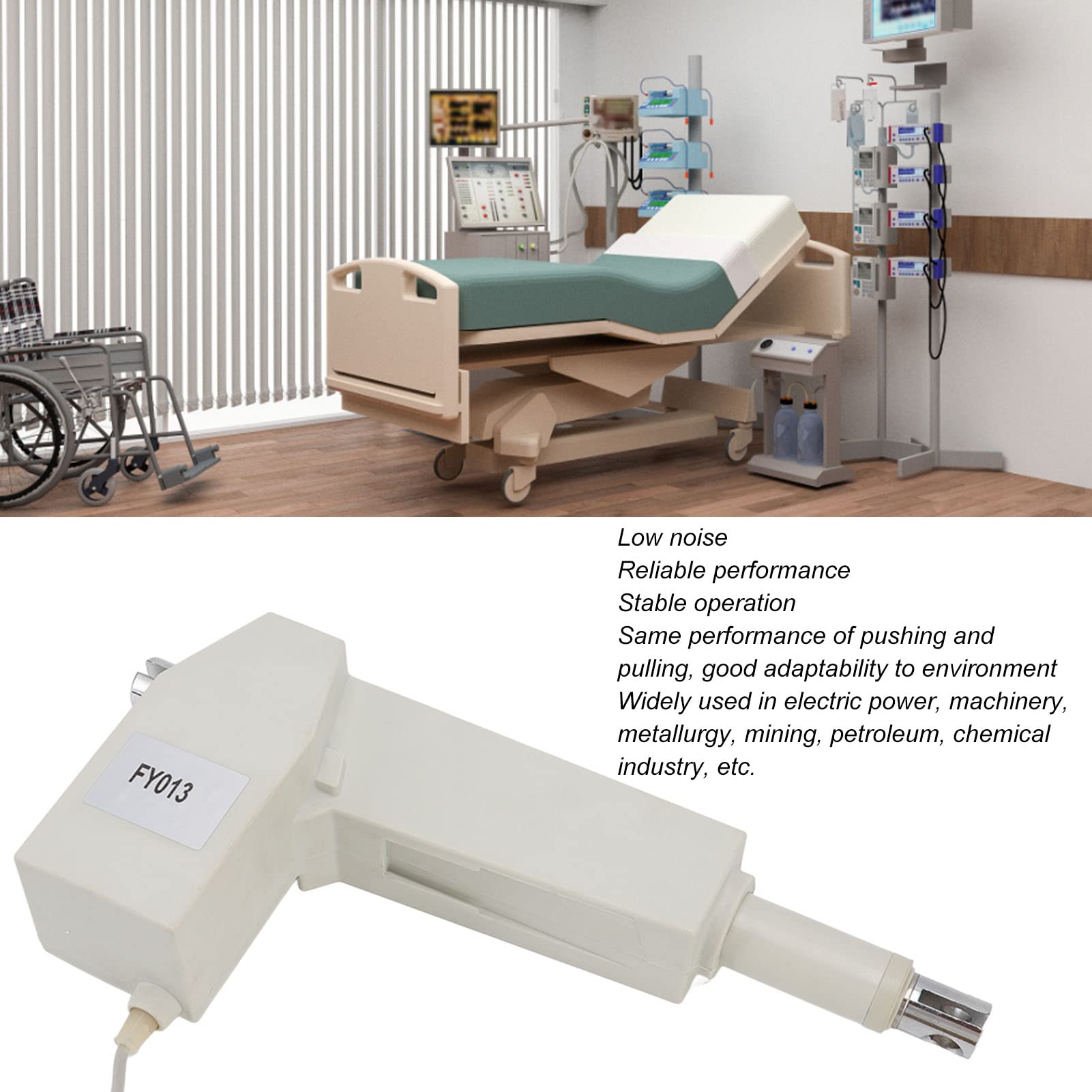 Fockety Actuador Lineal 200mm 24V 8000N 4mm/s Eléctrico con Interruptor de Límite Interno