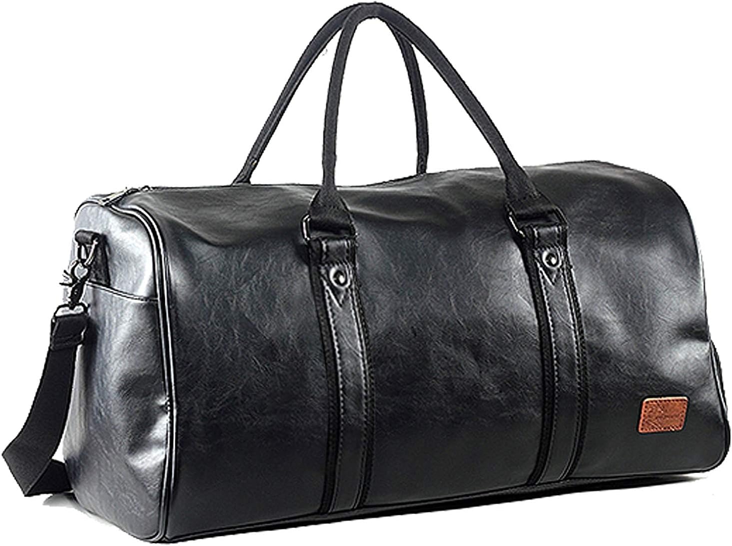 Travel Duffel Bag, Overnight Weekend Bag with Shoe Compartment Carry On Hand Luggage Bags Large Holdall Bags for Men (Black)