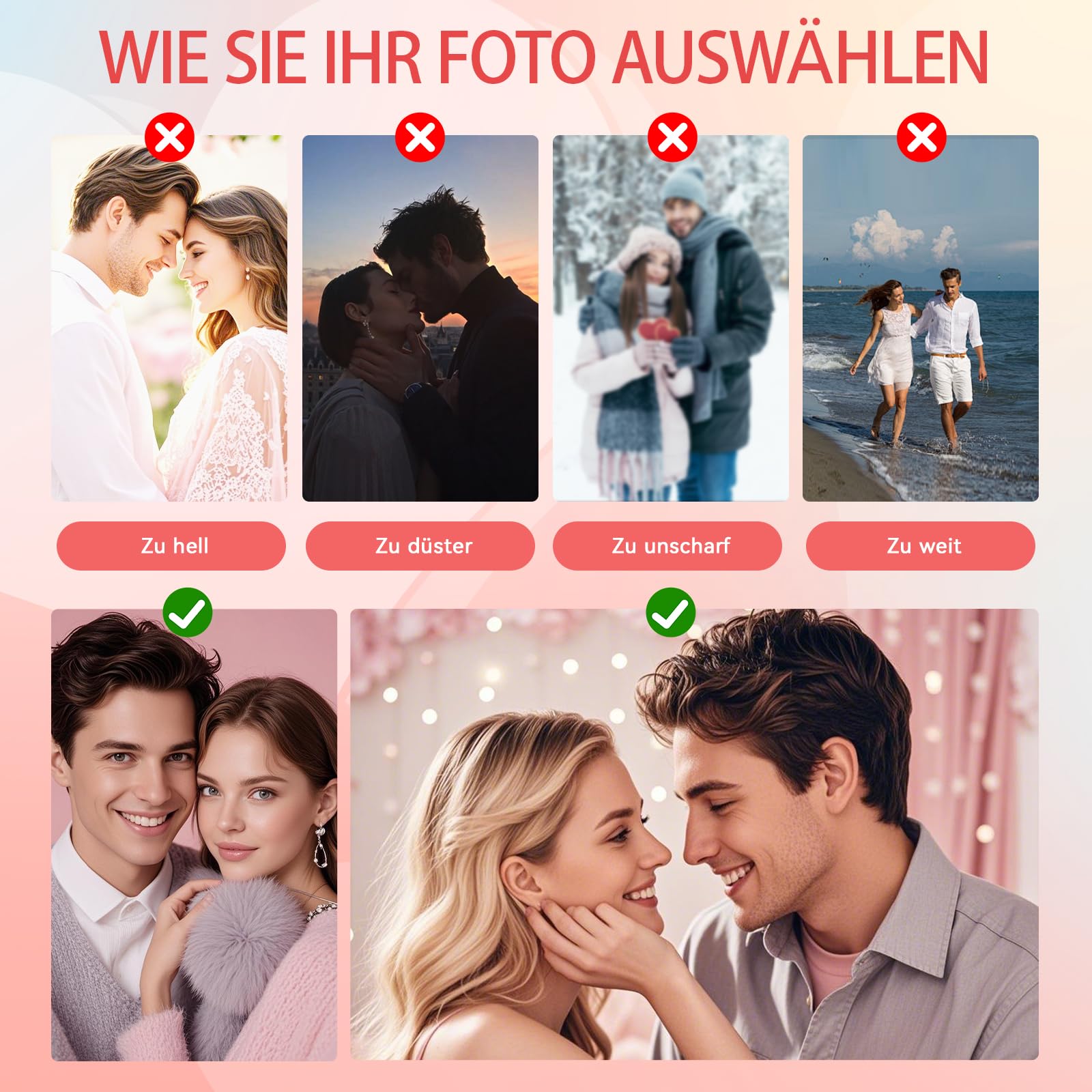 DPDP Diamond Painting Eigenes Foto, Personalisierte Diamant Painting Bilder mit Namen, Private Custom Ihr Eigenes Bild, Runder/Quadratischer Diamant, 60x60 cm