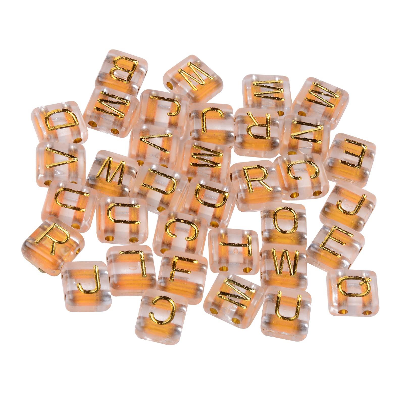 SHEGRACE 780 Pcs Transparent Acrylic Letter Bead Rectangular Electroplating Letter Bead Spacer Bead for Necklace Bracelet Jewelry Making