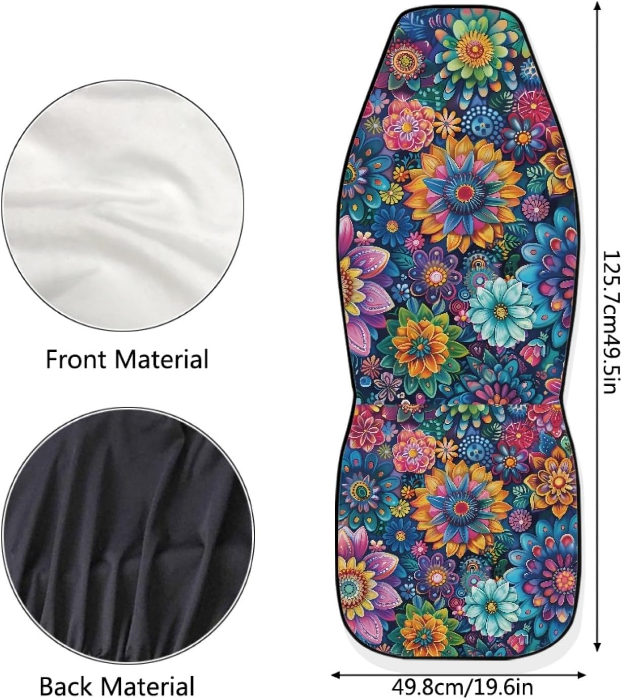 Car Seat Covers Universal Fit Most Vehicles Boho Floral Blossoms 2 Packs Automotive Interior Accessories Fits Most Cars, Sedans, Vans, Trucks