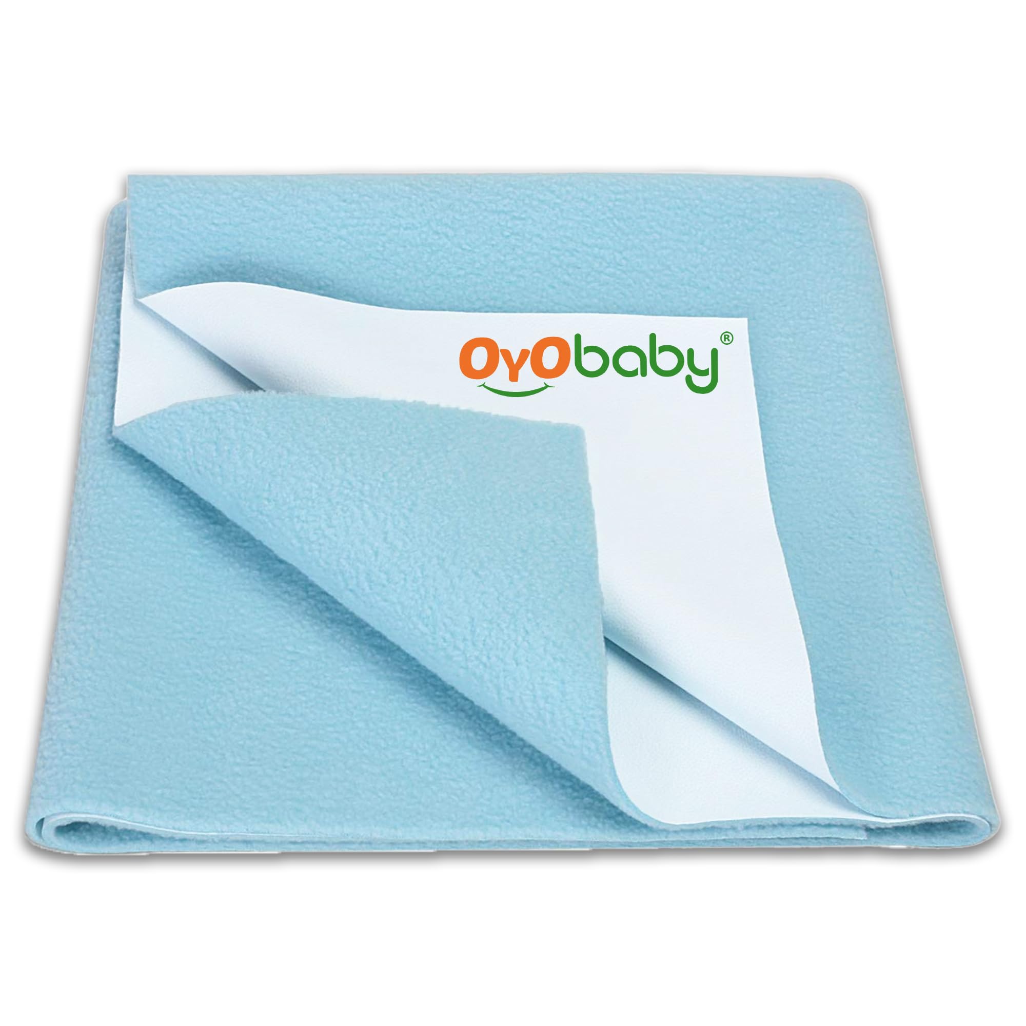 OYO BABY - Quickly Dry Sheet/Cot Mattress Protector Mat/Crib Sheets (200 cm X 140cm, X-Large) - Sea Blue