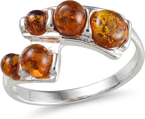 Holiday Gift Shops Sterling Silver and Baltic Honey Amber Ring Aria