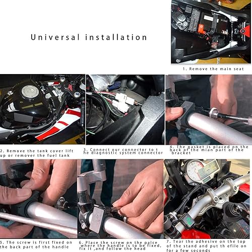 Miniatura 4 de Indicador de marcha de motocicleta para Yamaha con soporte de soporte, pantalla LED impermeable, pantalla digital, velocímetro, sensores de palanca