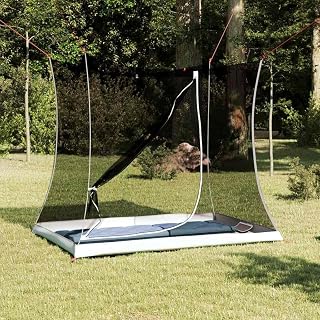 Innenzelt Schwarz aus atmungsaktivem Netz x x mit Reißverschluss ideal für Camping, Outdoor, Trekking und Festival, Ultraleicht, Winddicht, mit Tragetasche