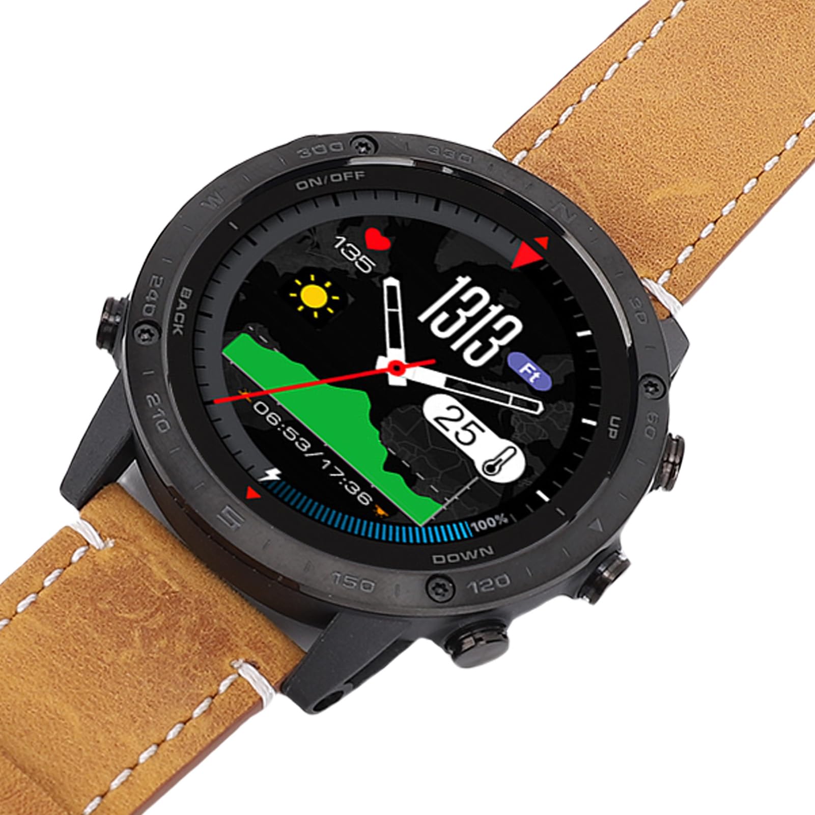 Smartwatch da Uomo Dispositivo Sportivo Avanzato per Fitness 1,3 Pollici Impermeabile per Immersioni Corsa Nuoto Lega di Silicone Ti