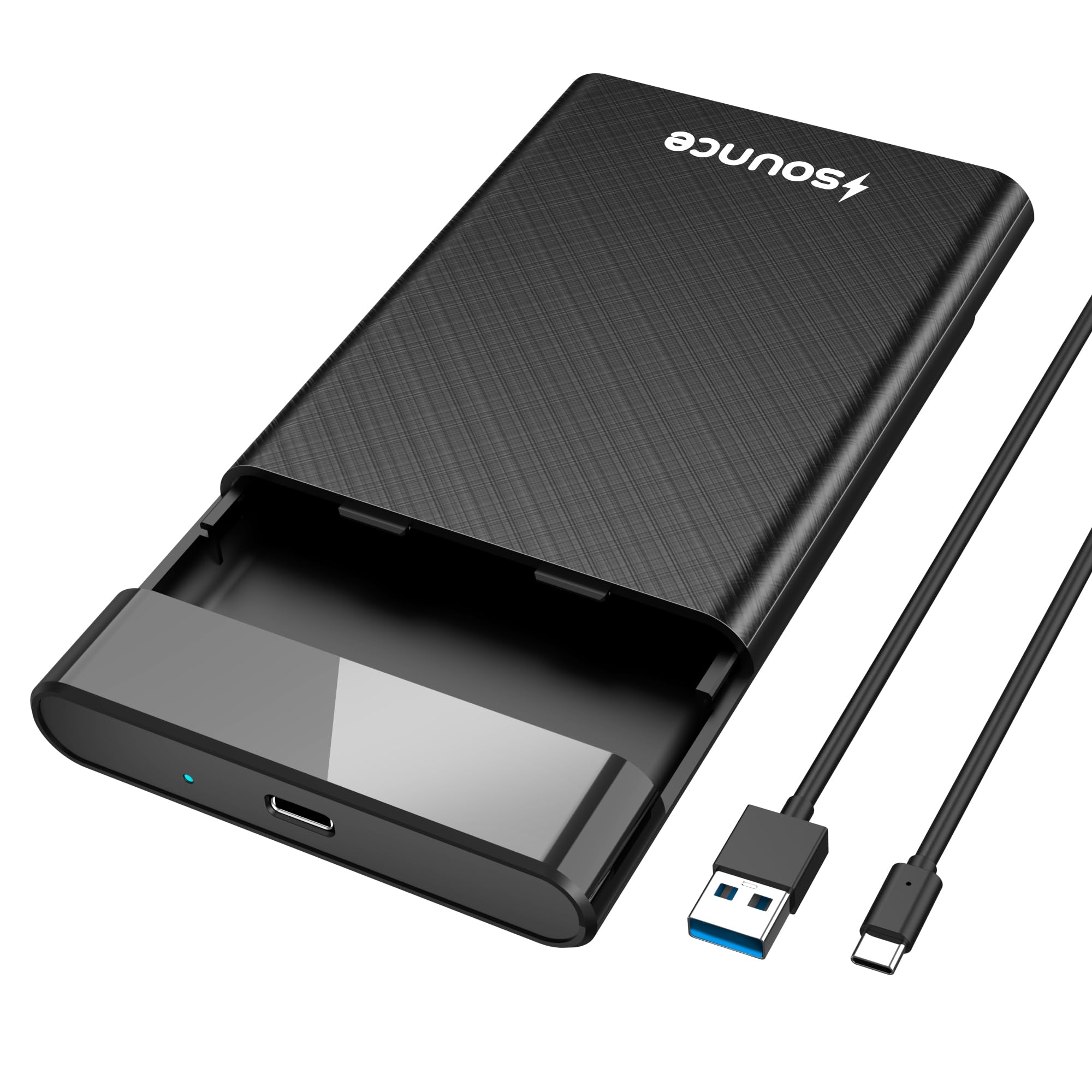 2.5 Inch Hard Drive Enclosure Type-C, Sounce India 6Gbps USB 3.1 to SATA III Tool-Free External Hard Drive Enclosure for 7mm/9.5mm 2.5" SSD Laptop HDD with UASP for Samsung WD, Xbox PC TV - Blue — Amazon image 13