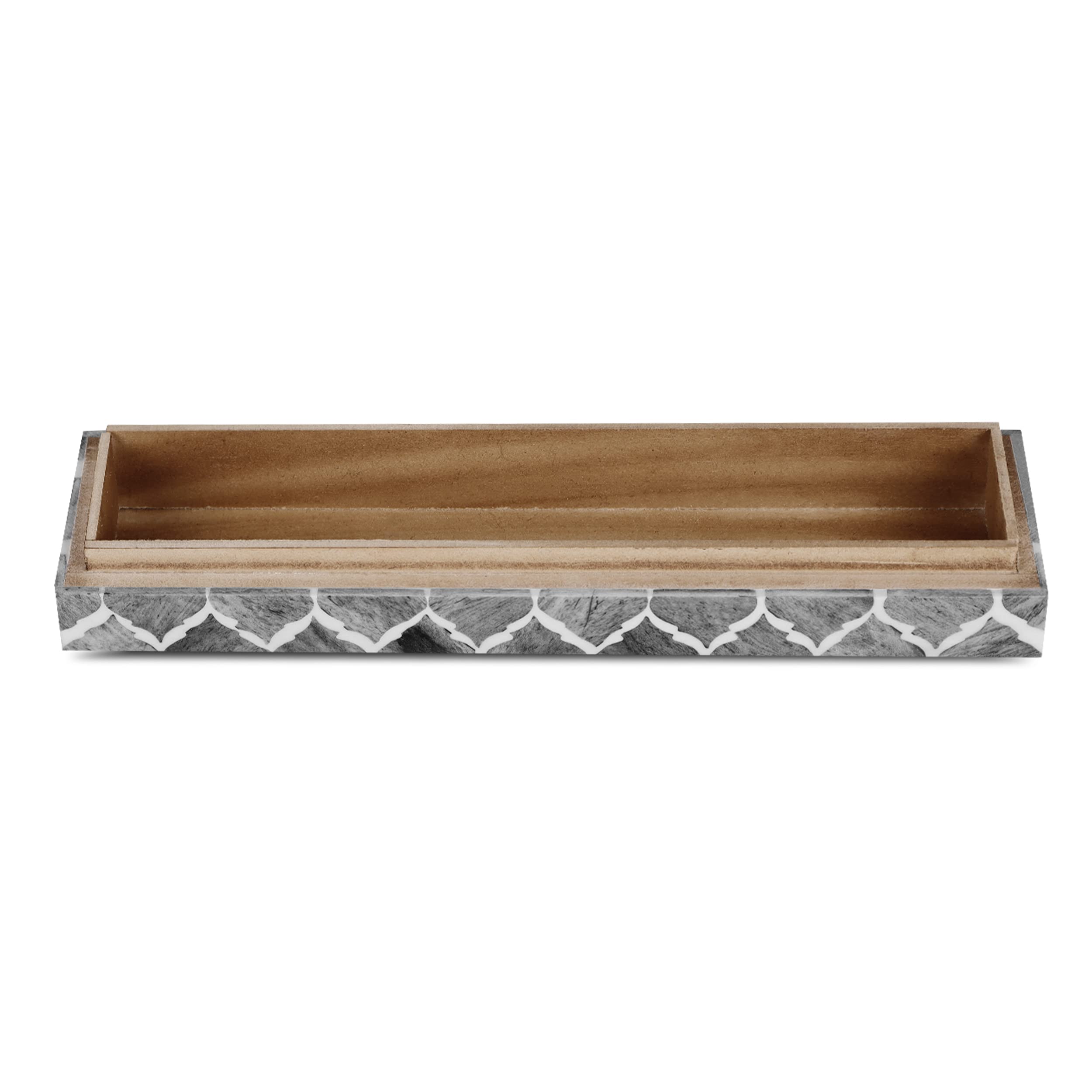 Handicrafts Home Moroccan Pattern Inspired Collection, Storage Organizer Decorative Box Multipurpose Gift - Moroccan Grey 10x2.5x1.5 inch - Image 4