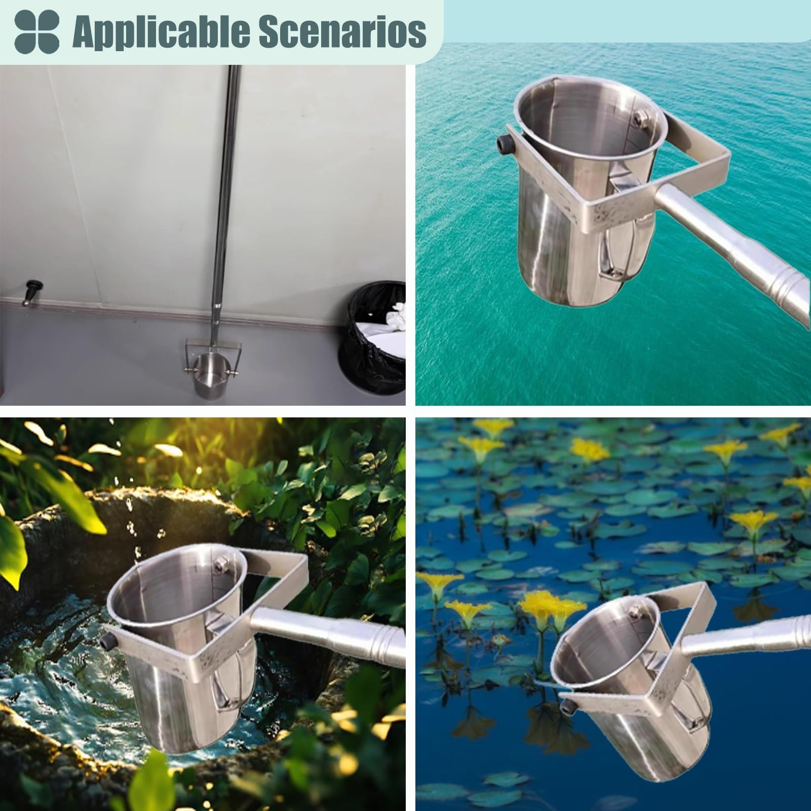 Kit de muestreo de profundidad de agua para muestreo ambiental y riego de plantas, diseño telescópico extralargo para una fácil recogida de agua