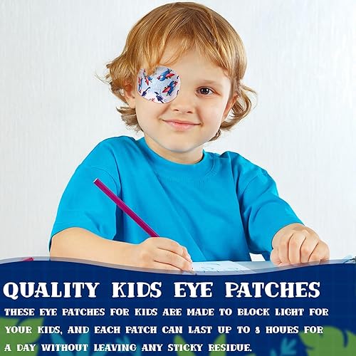 Miniatura 5 de 90 parches adhesivos para los ojos para niños, 9 estilos, parches para los ojos sin látex, almohadilla para los ojos a granel, bloqueo de luz,