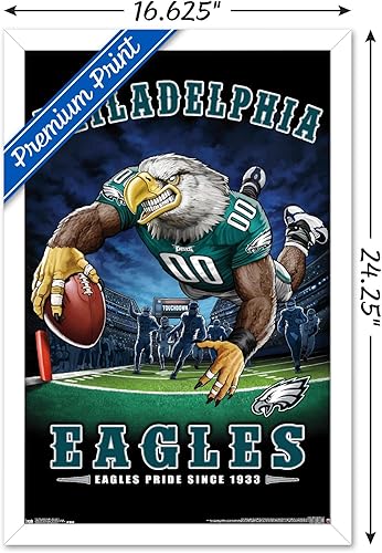 Miniatura 30 de Trends International NFL Philadelphia Eagles - Póster de pared de End Zone 17, 22.375 x 34 pulgadas, versión enmarcada plateada Versión con marco