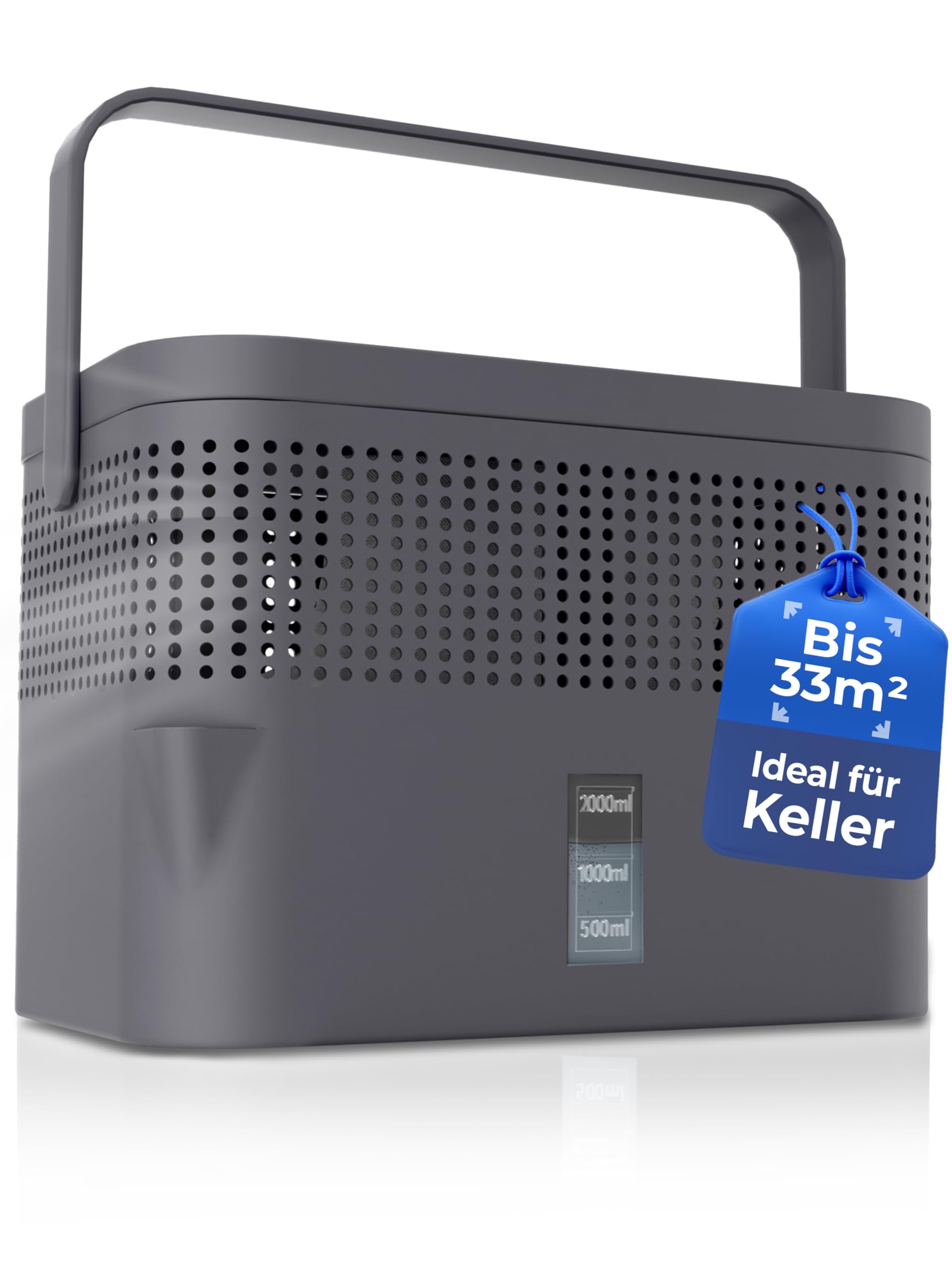 BonAura® Luftentfeuchter ohne Strom - Raumentfeuchter für Keller, Bad uvm. - 980g Luftentfeuchter Nachfüllpack inklusive - Entfeuchter und Luftentfeuchter Granulat im Set - Schutz vor Schimmel
