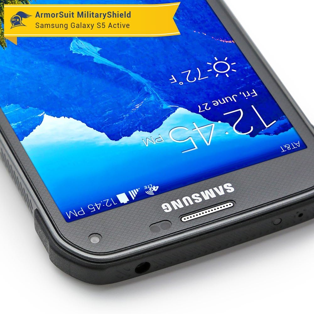 Armorsuit MilitaryShield® Samsung Galaxy S5 Active Screen Protector Anti-Bubble Ultra HD Shield w/Lifetime Replacements