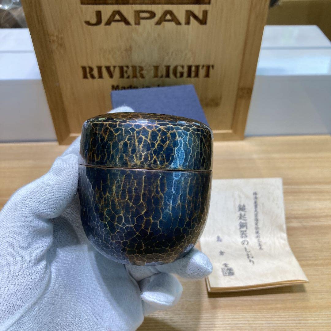 Amazon.co.jp: 鎚起銅器 手打ち 島倉堂 棗 茶道具 茶筒 茶入れ 伝統