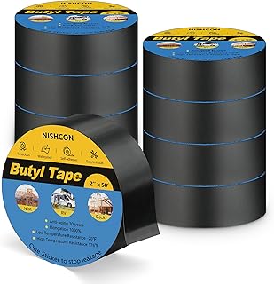 Butyl Sealant Tape 2" x 50', Deck Joist Tape for Decking, Waterproof and Anti-Corrosion for Extend Deck Life, 8 Rolls