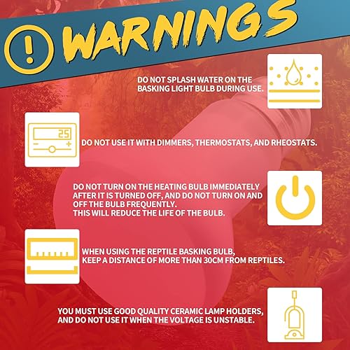 Miniatura 6 de LUCKY HERP Lámpara de calor infrarroja de 50 W, paquete de 2 bombillas para reptiles y anfibios, bombillas de calor rojas para reptiles, dragón