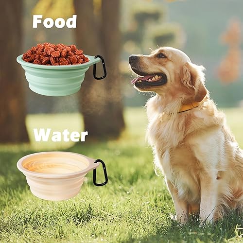 Miniatura 5 de PetBonus 2-Pack Silicone Collapsible Dog Bowls and Dog Collar Safety Clip