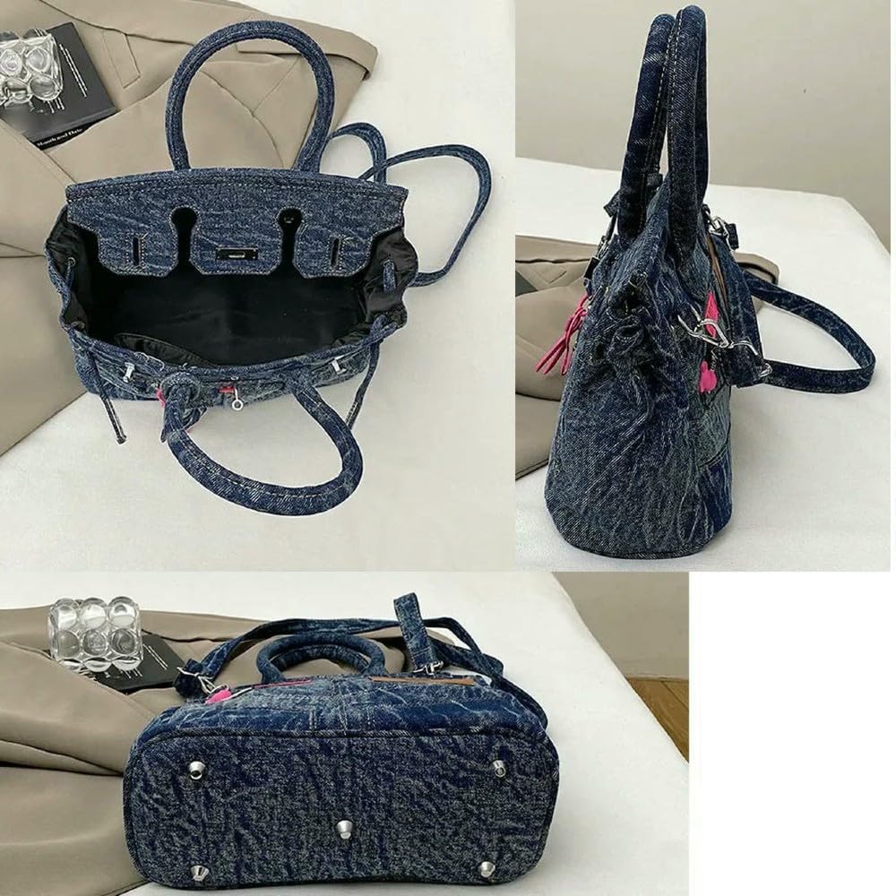 GLDFW - Borsa a tracolla da donna, in denim, spaziosa, ideale per gli amanti del pendolarismo