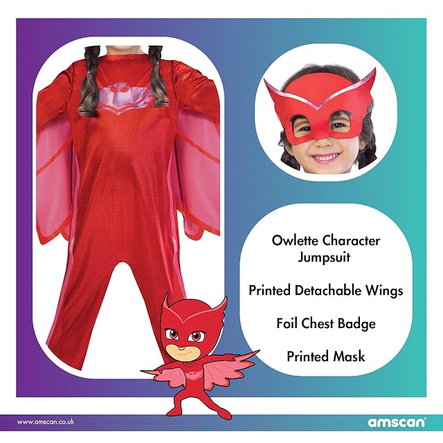 Foto 6 de 7 de amscan (9902947) Child Girls Owlette Costume (7-8yr)