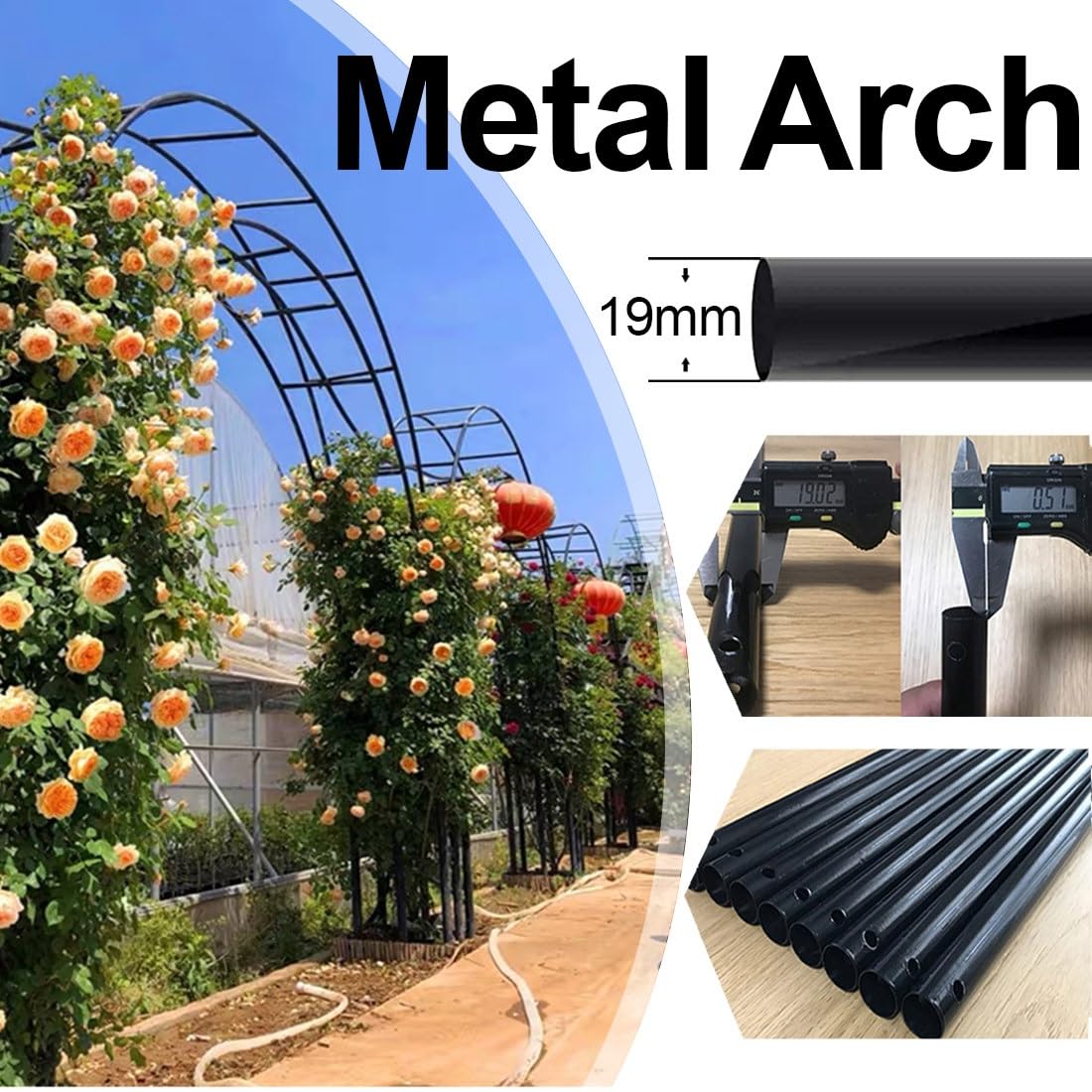 Generisch Rosenbögen Metall Torbogen Garten,Gartenbogen für Kletterpflanzen,Outdoor Rankhilfe Rankgitter Rankbogen Hochzeitsbogen mit Sockel Breit 1.4m,1.8m,2.4m,3.0m,3.5m(Grün,L300xW40xH220cm)