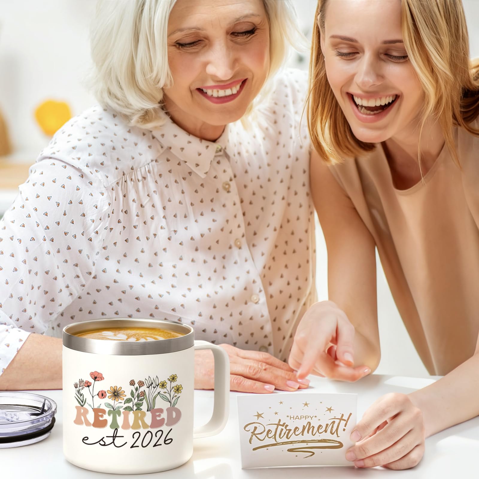 Lifecapido Retirement Gift for Woman, Retirement Gifts for Women 2026, 14oz Insulated Coffee Mug with Bookmark, Retired Birthday Gifts for Women Mom Grandma Teacher Nurse Coworkers