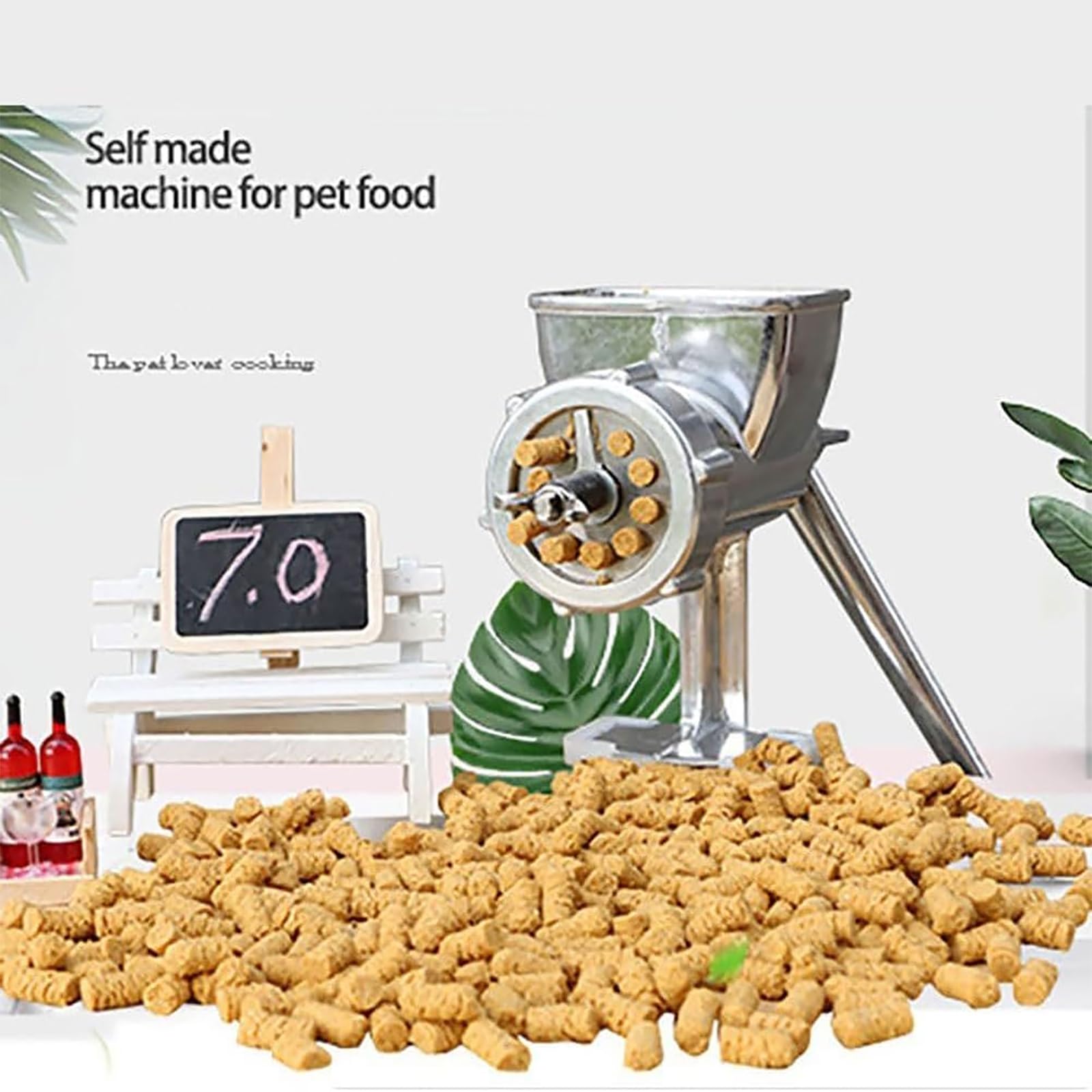Macchina manuale per pellet per alimenti per animali domestici fatti in casa, facile da pulire, migliore effetto di taglio, ideale per macinare animali domestici e bestiame, diametro stampo pellet 1,5