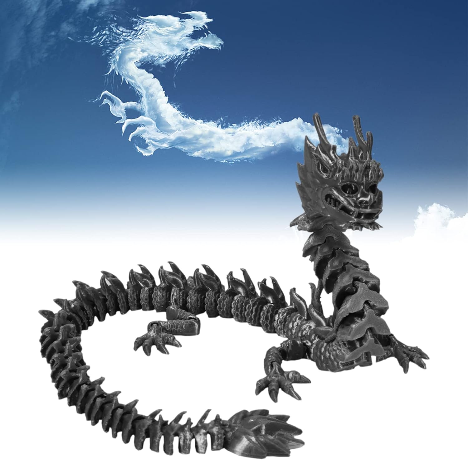 DOSSAYUN 3D Printed Dragon Toys Sky Freedom Dragon Action Figures with Flexible