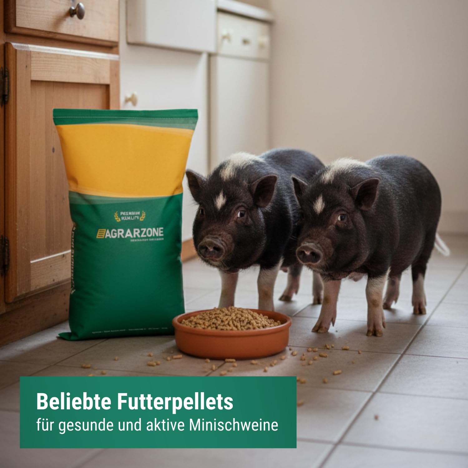 Agrarzone Minischweinfutter Pellets 20 kg Minischwein Hängebauchschwein | Zwergschweine, Teacup, Gentechnikfrei, gereinigt